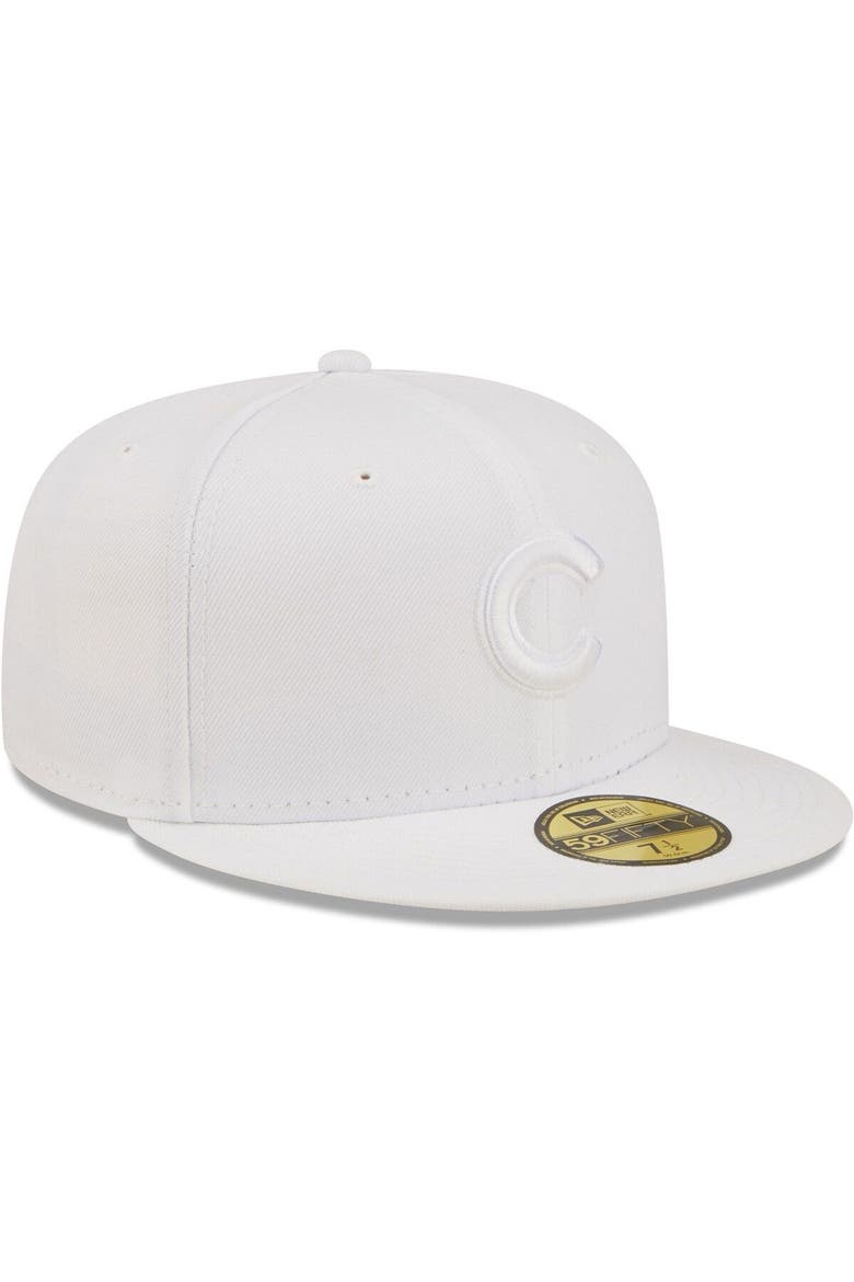 Men's New Era Chicago Cubs White on White 59FIFTY Fitted Hat, Alternate, color, White