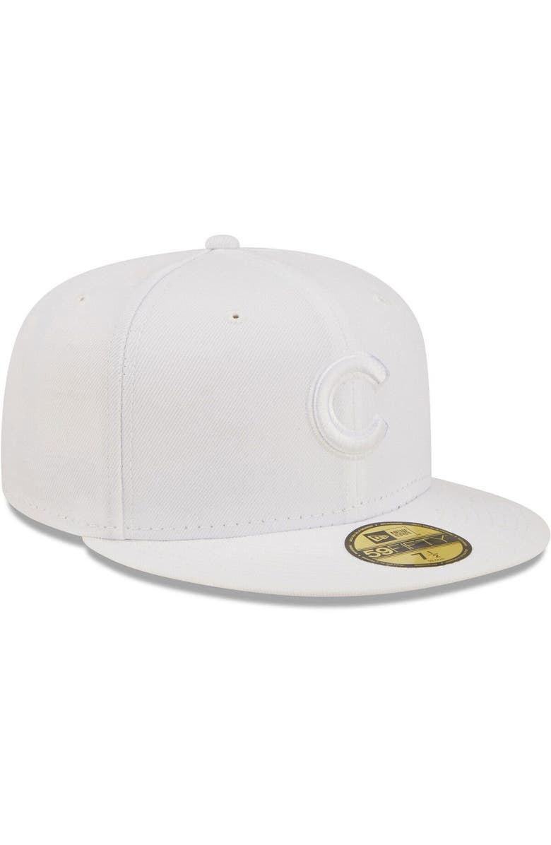 New Era Men's New Era Chicago Cubs White on White 59FIFTY Fitted Hat, Alternate, color, White