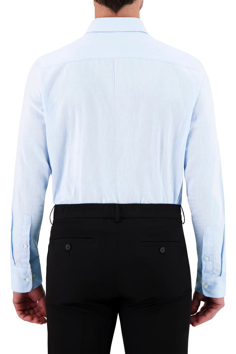 Premium Stretch Linen & Cotton Dress Shirt, Alternate, color, 49 LIGHT BLUE