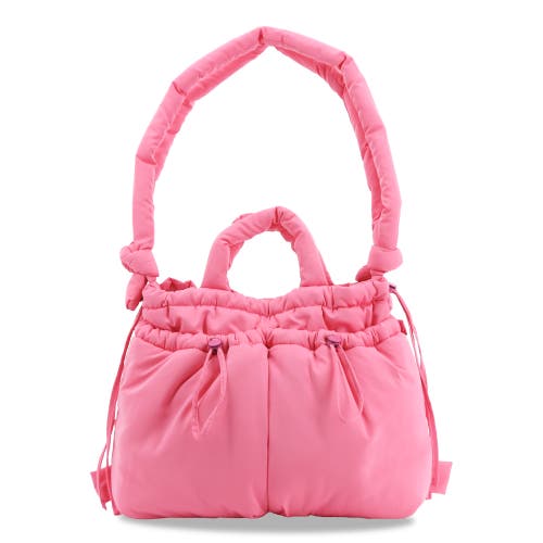 J World Puffy Convertible Tote With Adjustable Handles In Pink