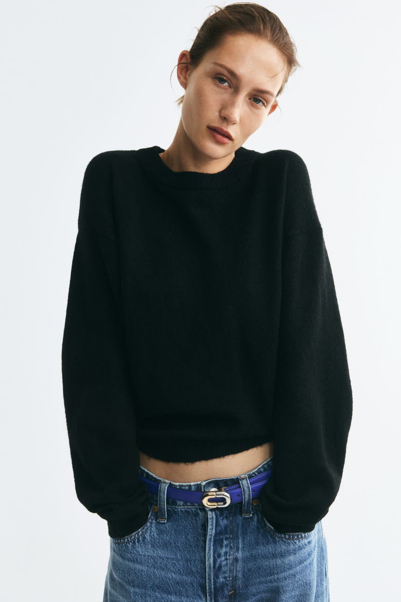 Knit sweater, Main, color, Black