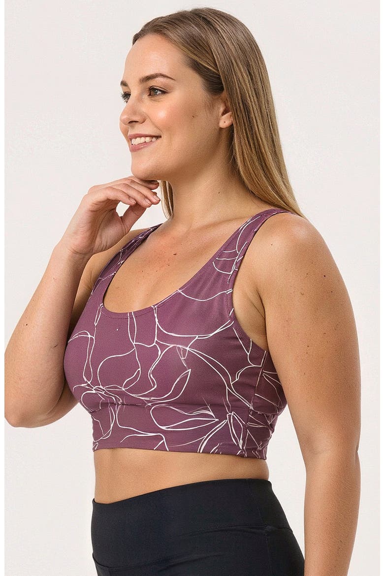 Plus Size Longline Swim Bra, Alternate, color, Floral Haze