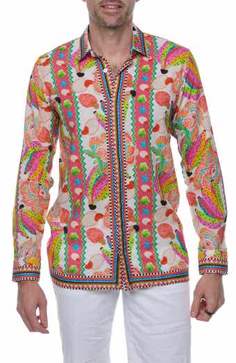 RANEES Linen & Cotton Long Sleeve Resort Shirt