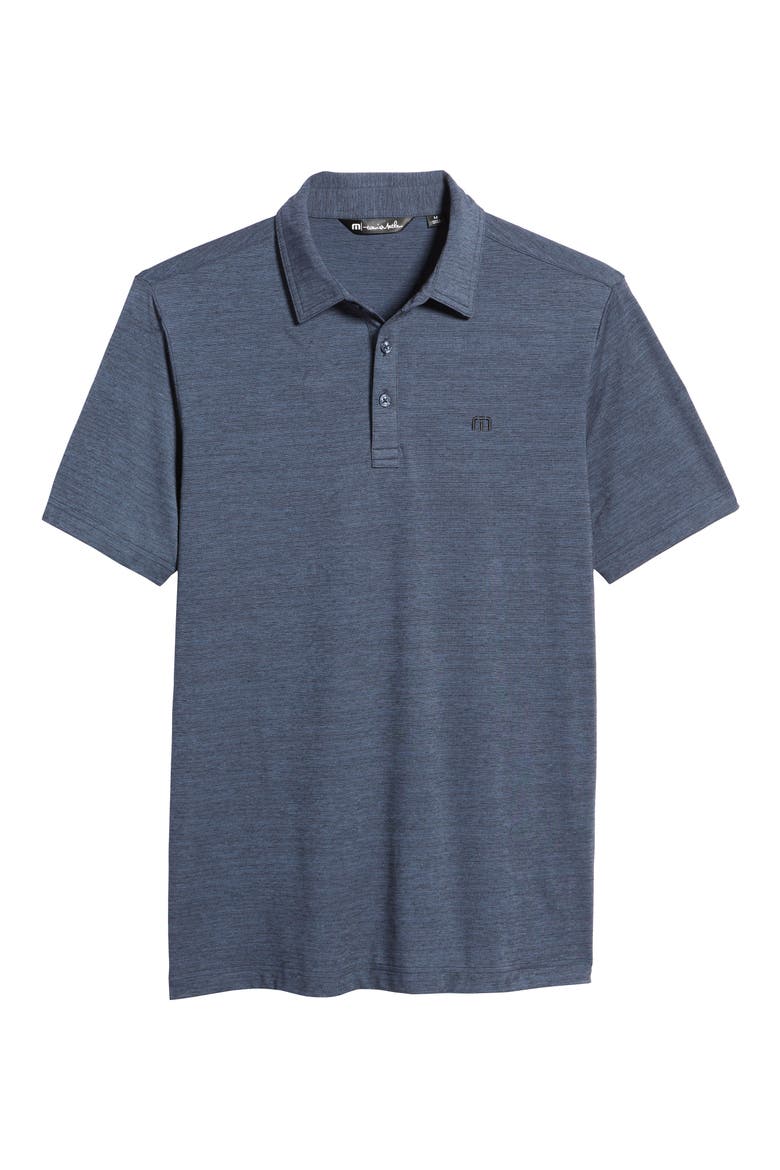 The Heater Solid Short Sleeve Performance Polo, Alternate, color, VINTAGE INDIGO/ BLACK