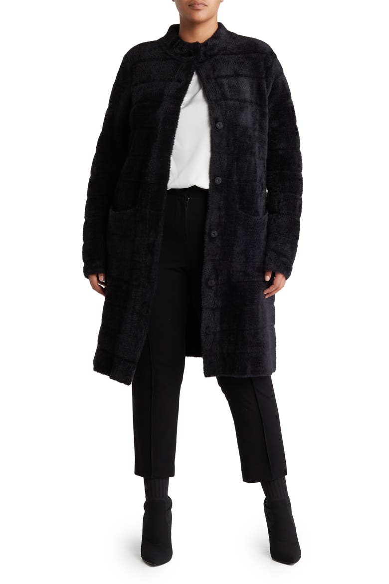 Colette Faux Fur Coat, Main, color, BLACK