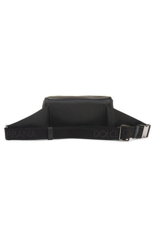 Dolce & Gabbana Dolce&gabbana Dg Logo Deerskin Leather Belt Bag In Nero