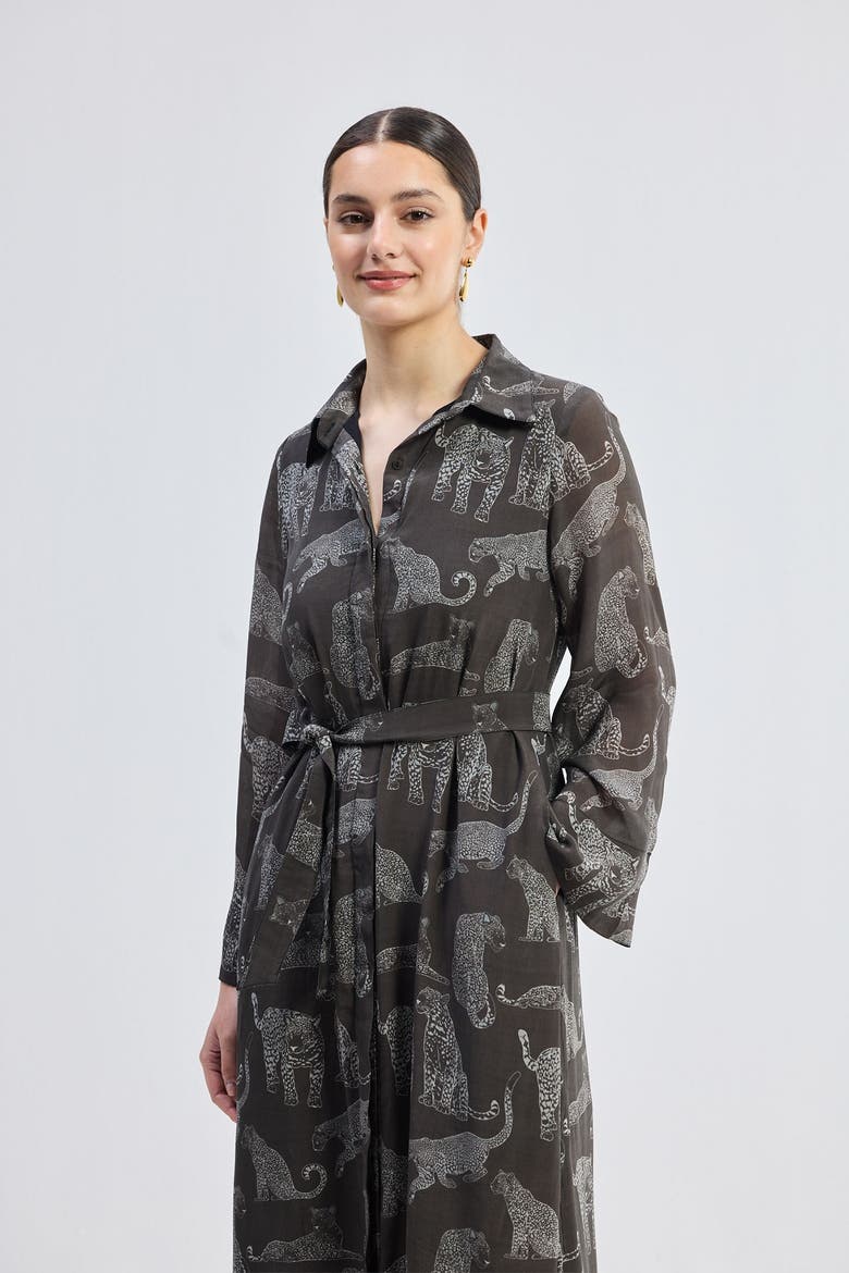 Relaxed-Fit Shirt Dress, Alternate, color, Black