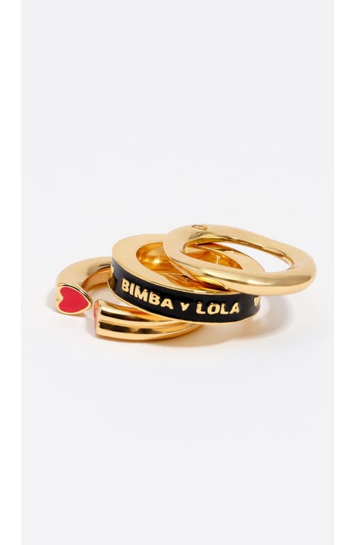 Bimba Y Lola Triple Modular Ring In Gold