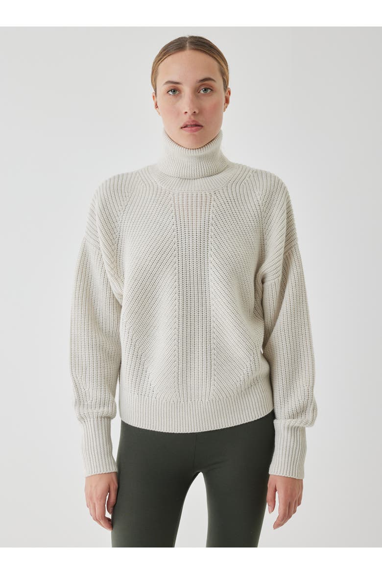 Merino Rib Long Sleeve Mock Neck Turtleneck, Main, color, MILK