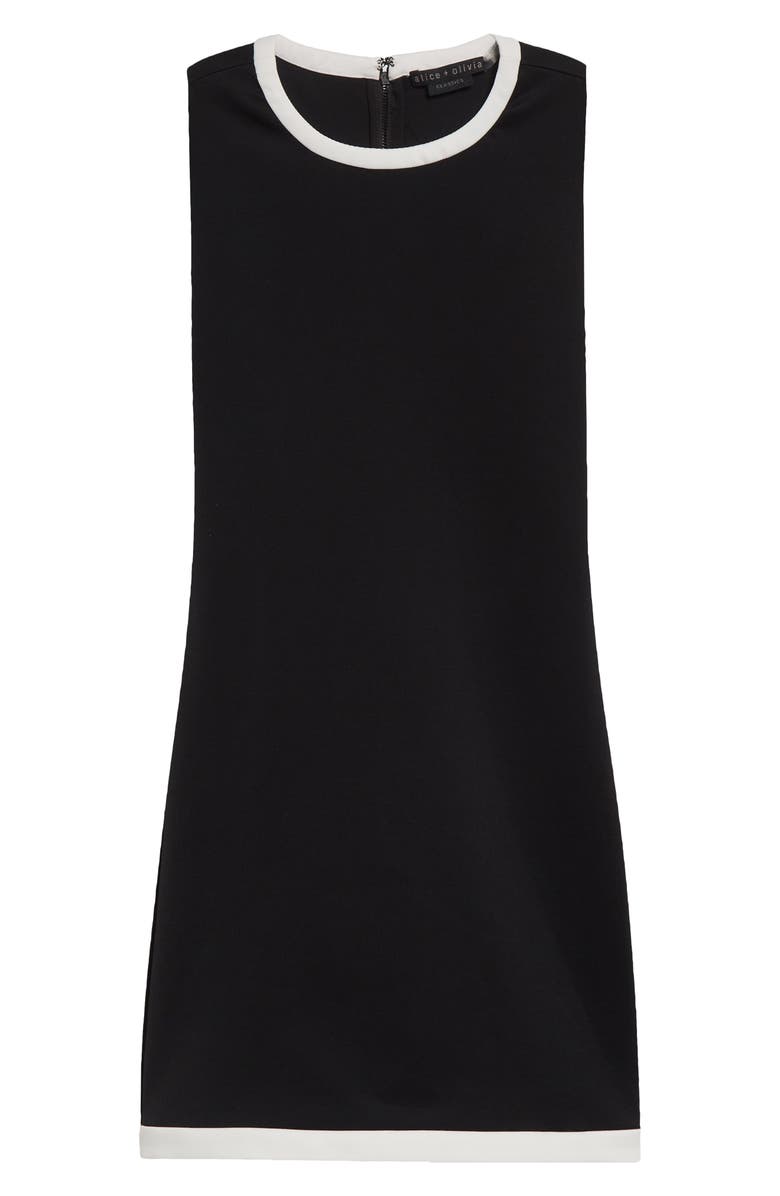 Alice + Olivia Wynell Sleeveless Sheath Dress, Alternate, color, Black/ Off White