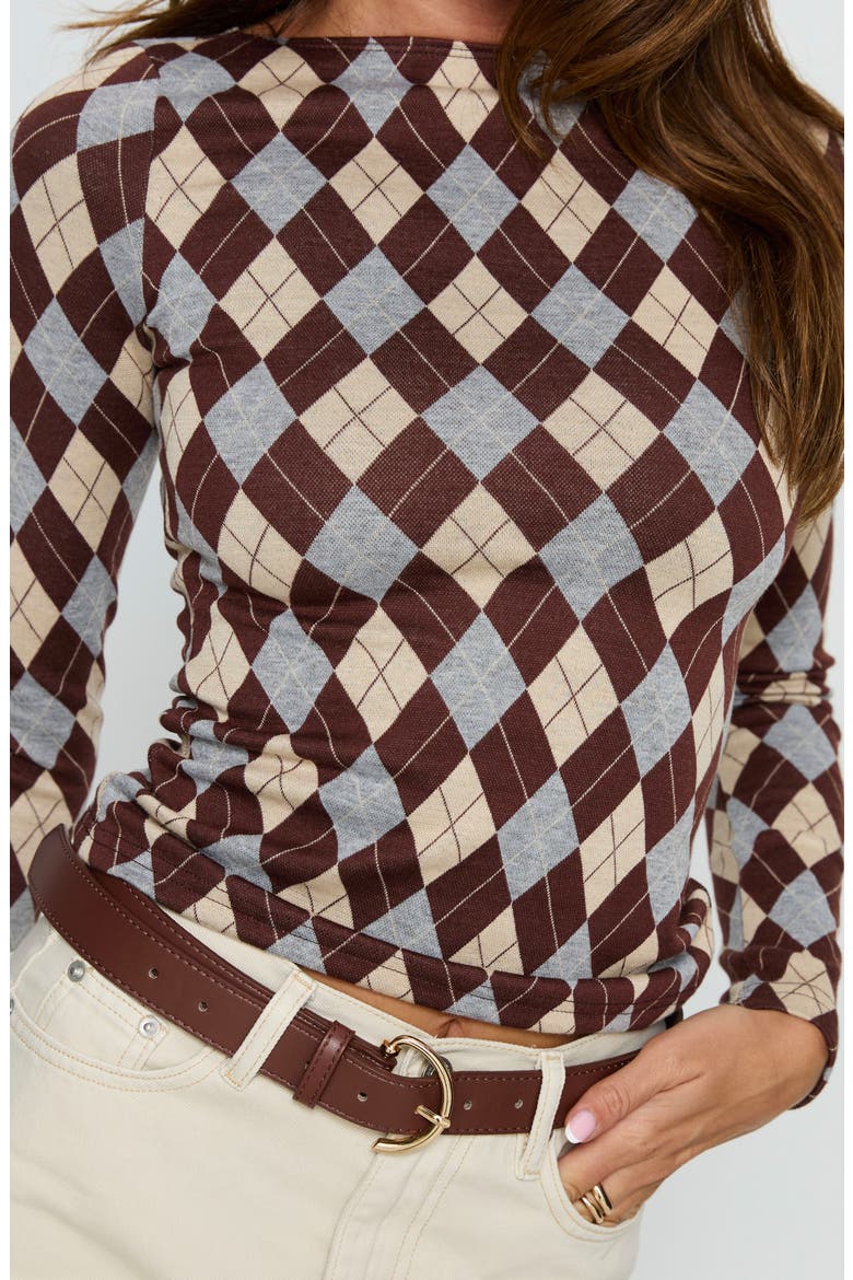 Shonna Long Sleeve Argyle Top, Alternate, color, ARGYLE
