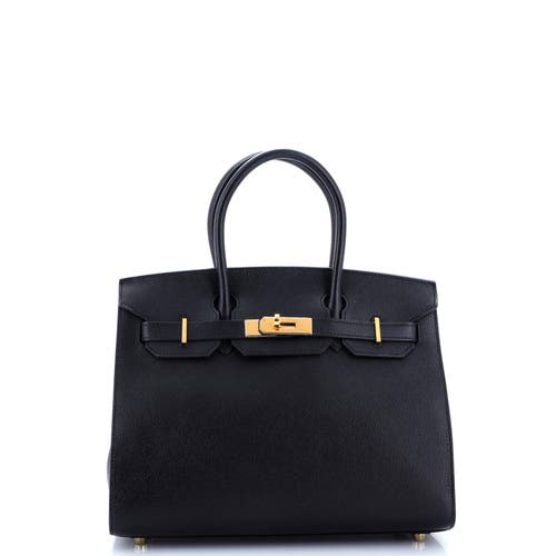 Pre-owned Hermes  Hermes Birkin Sellier Bag Black Epsom With Gold Hardware 30 In Black