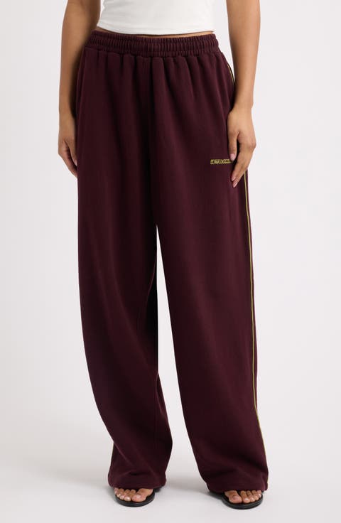 Harri Cotton Fleece Wide Leg Sweatpants