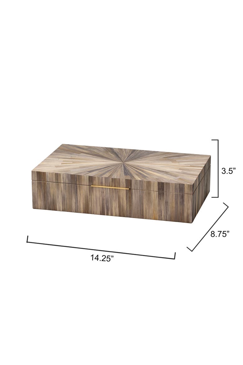 Palm Marquetry Decorative Box, Alternate, color, Grey