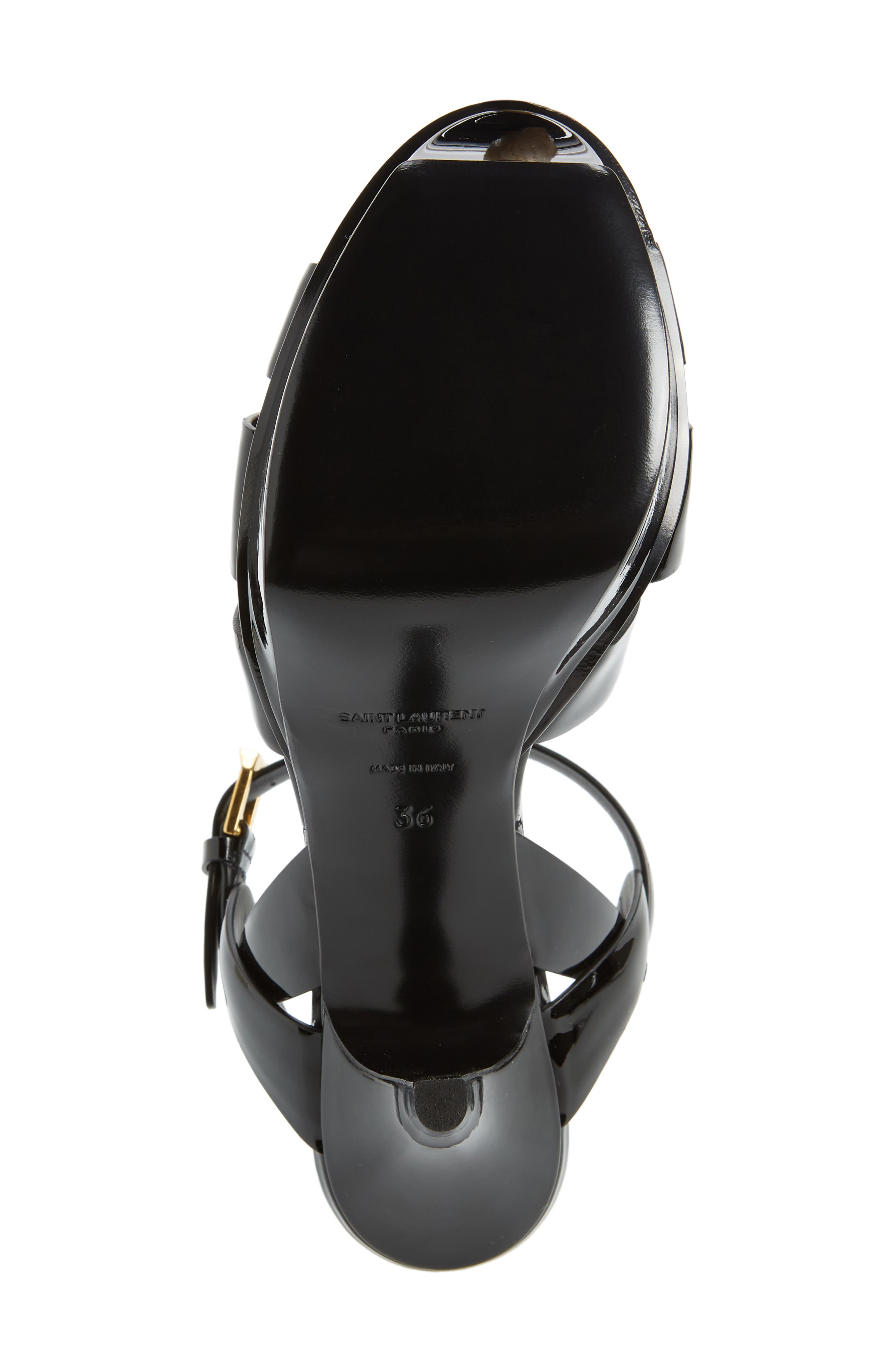 Saint Laurent Tribute T-Strap Platform Sandal, Alternate, color, 1000 Nero