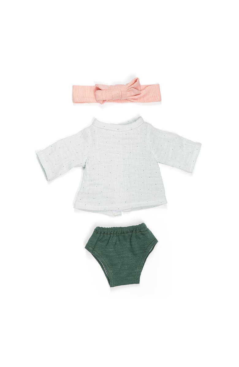 Miniland Doll Outfit for 12 5/8 inch Girl Dolls, Main, color, Green Multi