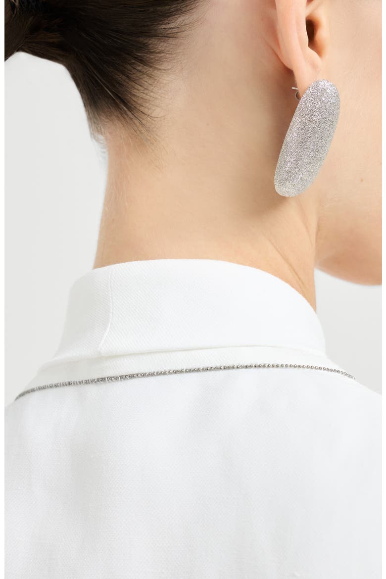Fluid twill vest with monili, Alternate, color, White