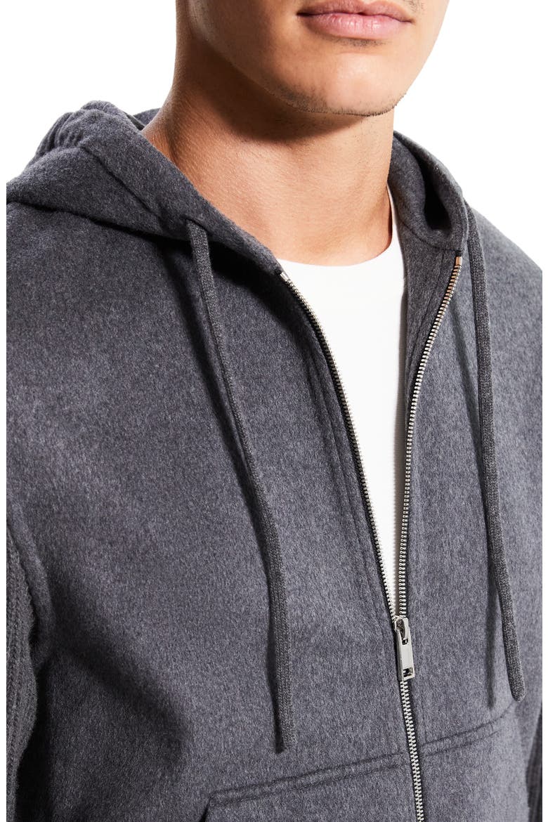 Haskel Wool & Cashmere Zip Hoodie, Alternate, color, MEDIUM GREY