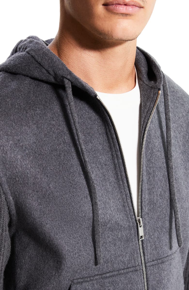 Theory Haskel Wool & Cashmere Zip Hoodie, Alternate, color, Medium Grey