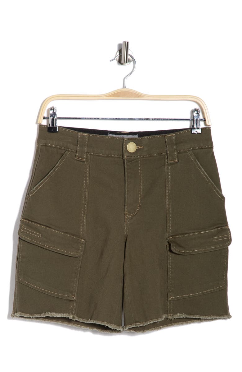 Democracy Patch Pocket Fray Hem Cargo Shorts, Main, color, Caper