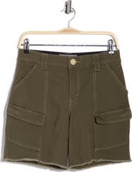 Democracy Patch Pocket Fray Hem Cargo Shorts