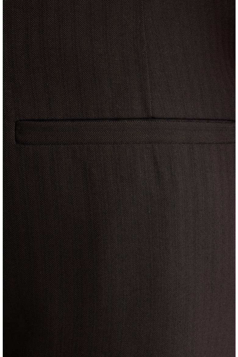 Palvin Fluid Herringbone Wide Leg Trousers, Alternate, color, CHOCOLATE BROWN