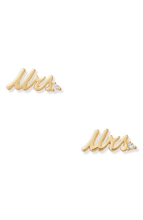 mrs. stud earrings