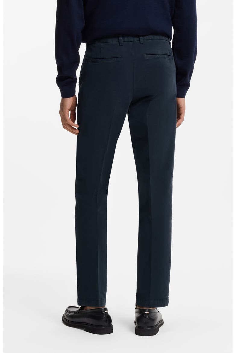 Kaiton Slim Fit Flat Front Stretch Cotton Chinos, Alternate, color, DARK BLUE