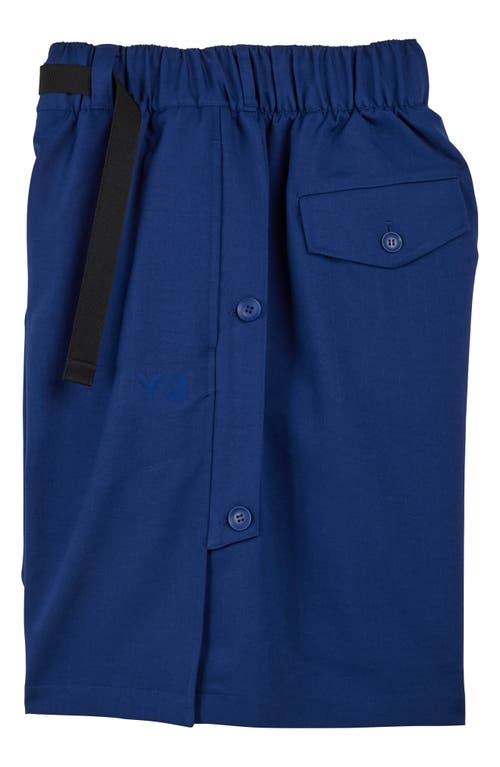 Y-3 Sport Uniform 3-stripes Twill Shorts In Dark Blue
