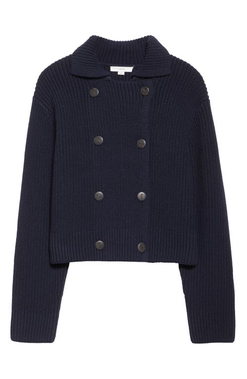 Vince Double-breasted Sweater Jacket In Blue