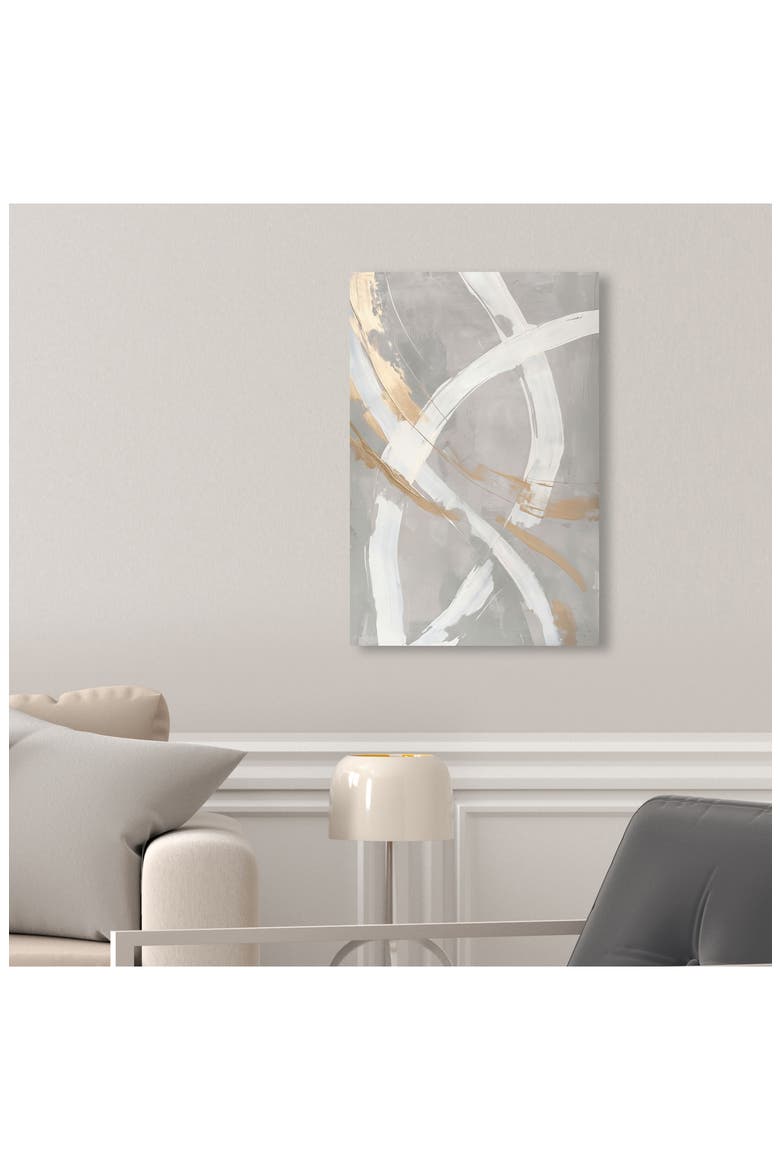 Silvered Spirals Canvas Wall Art, Alternate, color, GOLD