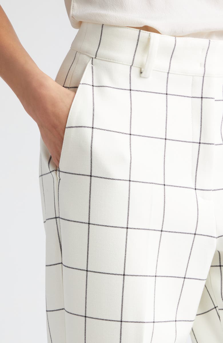 Akris punto Feryn Check Pebble Crepe Tapered Leg Ankle Pants, Alternate, color,