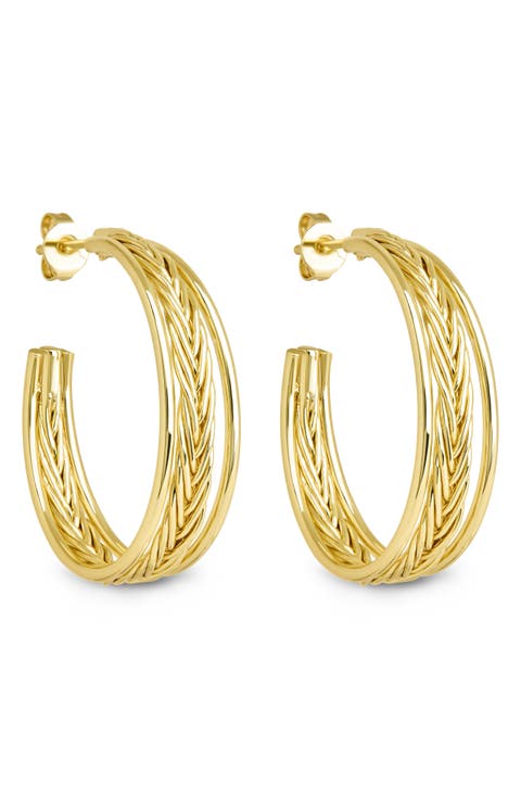 Corinne Textured Braided Hoop Earrings
