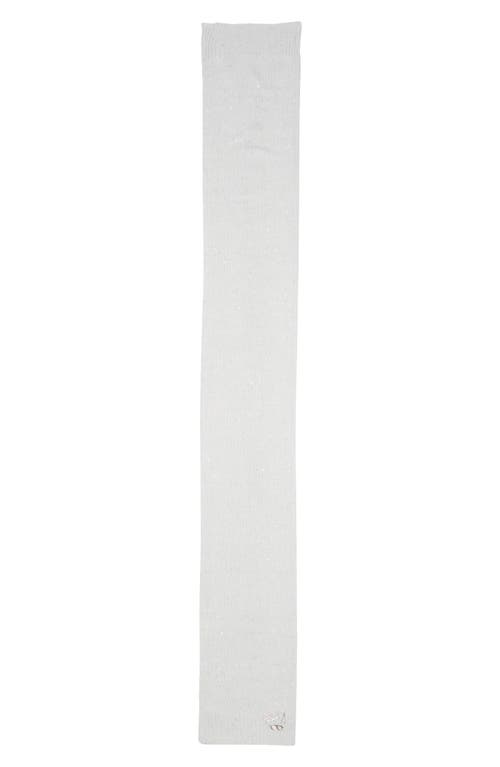 Karl Lagerfeld Paris Shimmer Pompom Beanie & Scarf Set In White