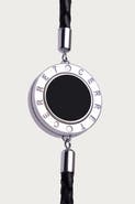CERRET Silver 925 Plated Leather Strap With Black Enamel Luxury Safety Bracelet