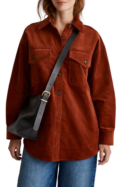 Stretch Twill Oversize Shirt Jacket
