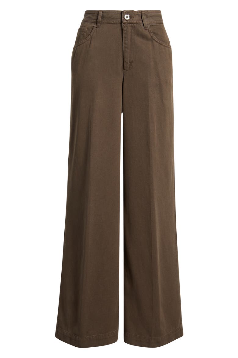 Five-Pocket Wide Leg Pants, Alternate, color, CHOCOLATE BROWN