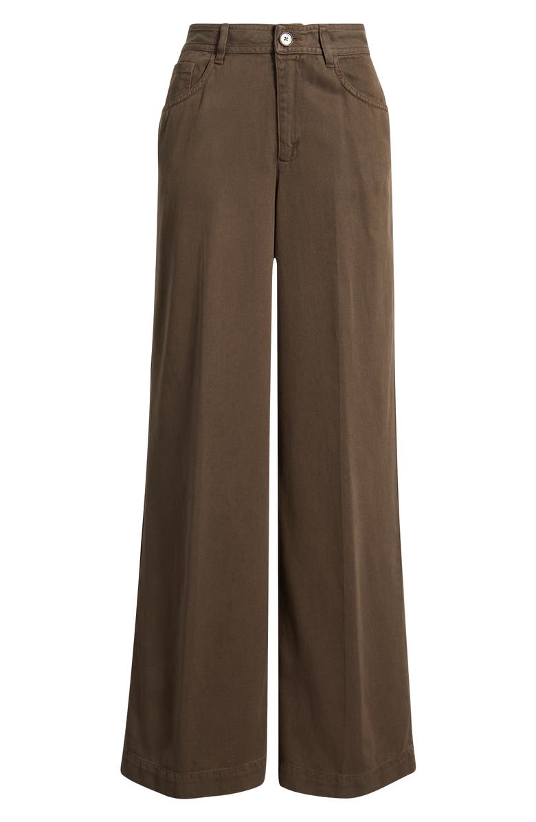 Mavi Jeans Five-Pocket Wide Leg Pants, Main, color, Chocolate Brown