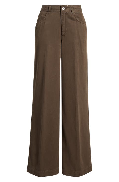 Five-Pocket Wide Leg Pants