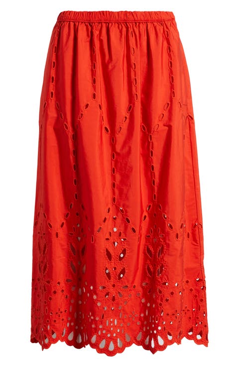 Embroidered Midi Skirt