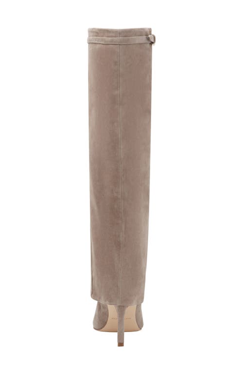 Marc Fisher Ltd Naples Suede Foldover Knee-high Boots In Brown