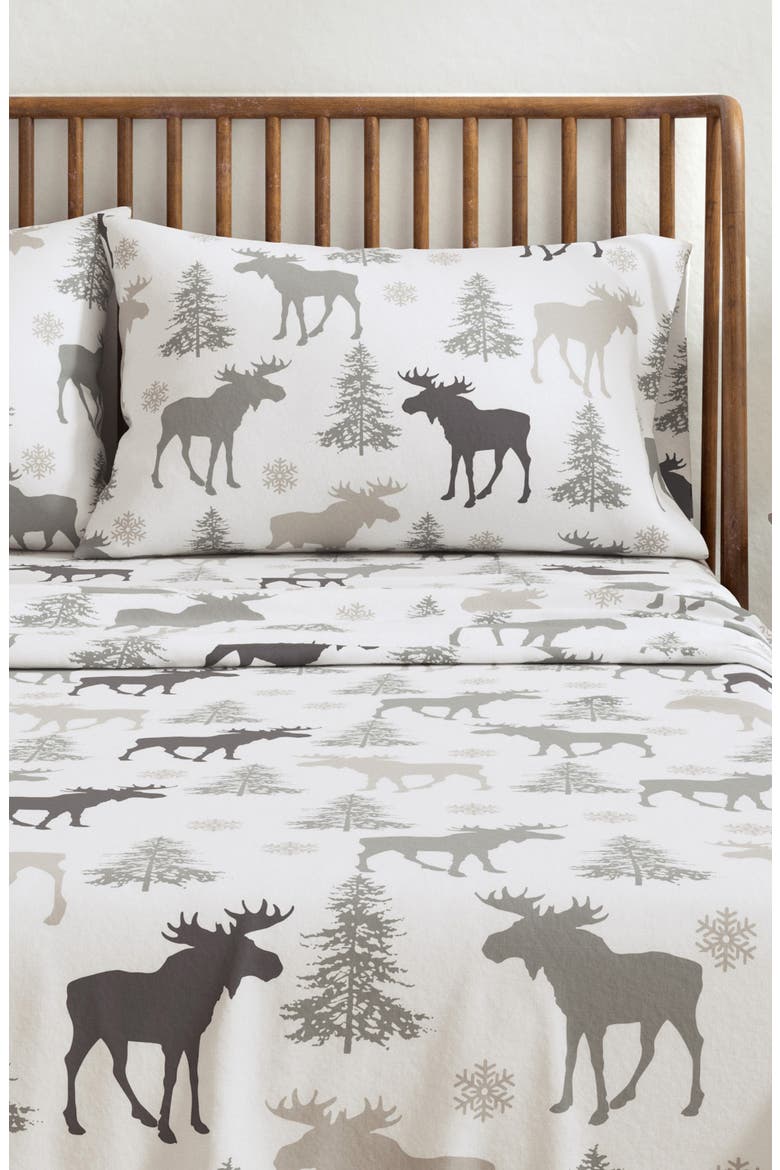 Lodge Print Microfiber Sheet Set, Main, color, MOOSE
