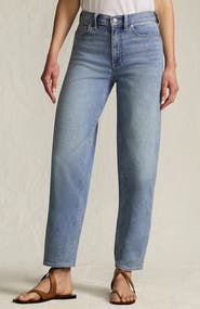 Lands' End Recover High Rise Barrel Leg Ankle Jeans
