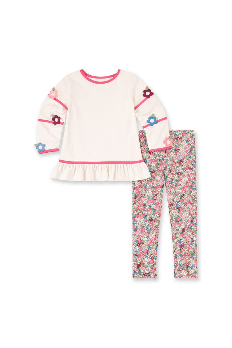 Knit Tunic Set with Flowers, Main, color, Ivory & Pink Floral