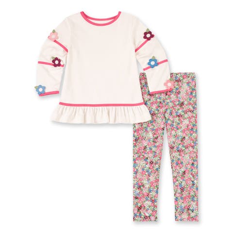 Knit Tunic Set with Flowers