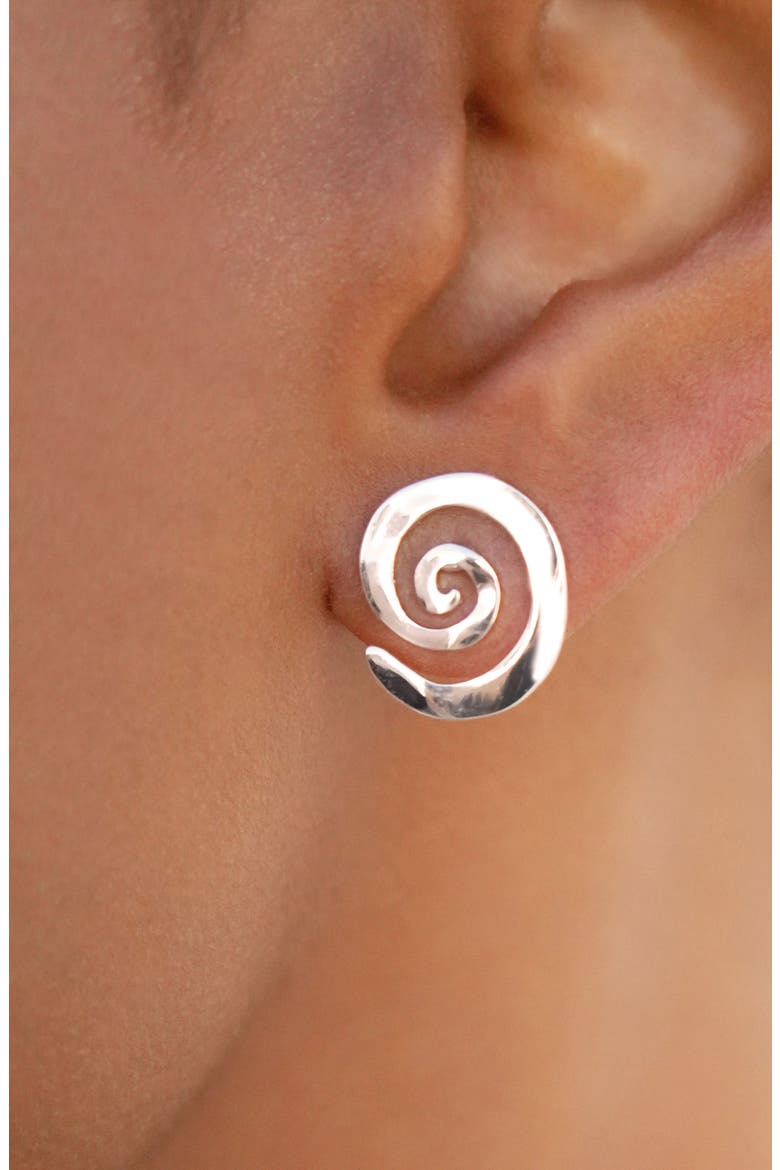 Aura Swirl Stud Earrings, Alternate, color, SILVER