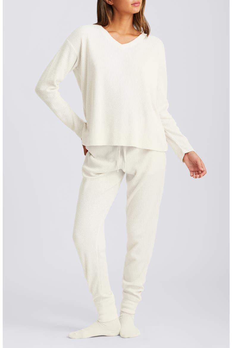 Supersoft Waffle Pajamas, Alternate, color, ECRU