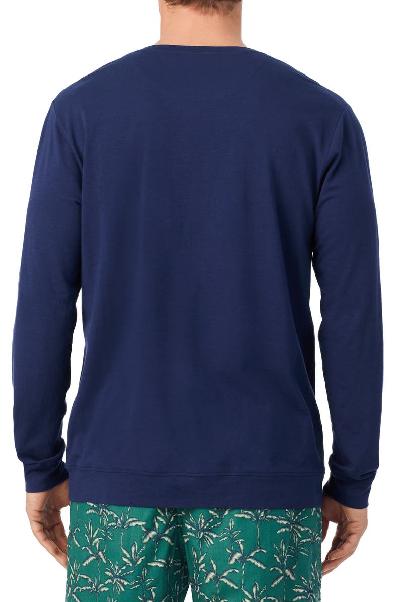 Tommy Bahama Long Sleeve Cotton & Modal Henley Pajama Top, Alternate, color, Navy