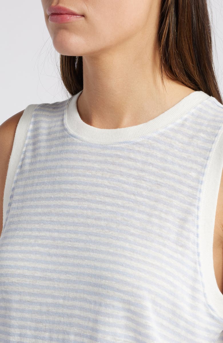 FRAME Stripe Organic Linen Muscle T-Shirt, Alternate, color,