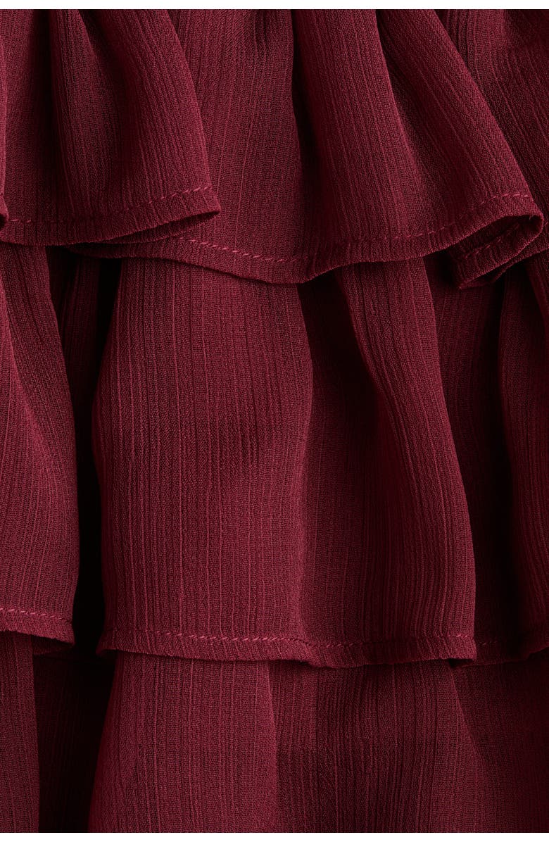 H&M Tiered chiffon skirt, Alternate, color, Burgundy